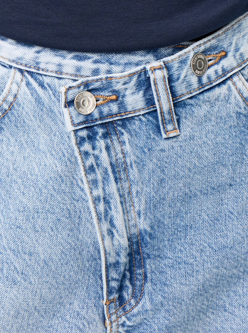 Vaquero wide con tapeta de botones descentrada Azul - Kiabi