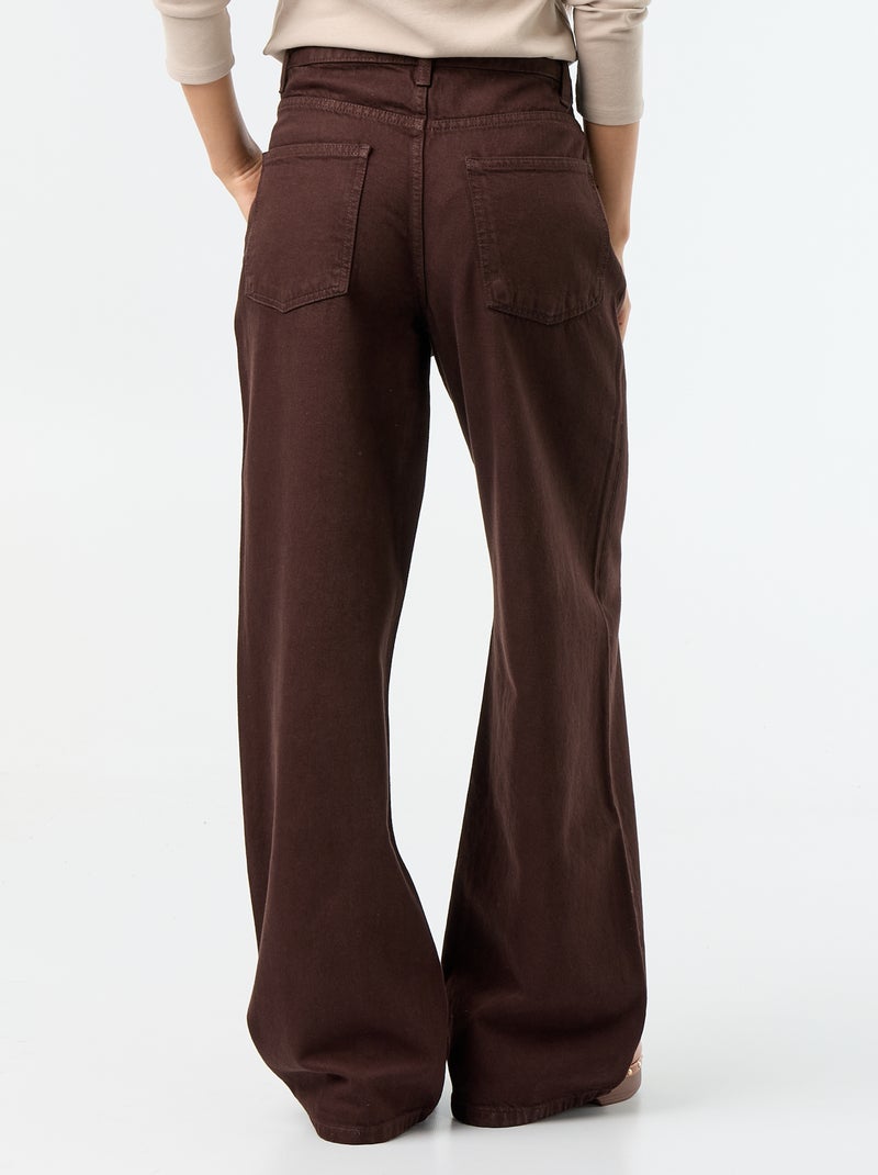 Vaquero wide con tapeta de botones descentrada Marron - Kiabi