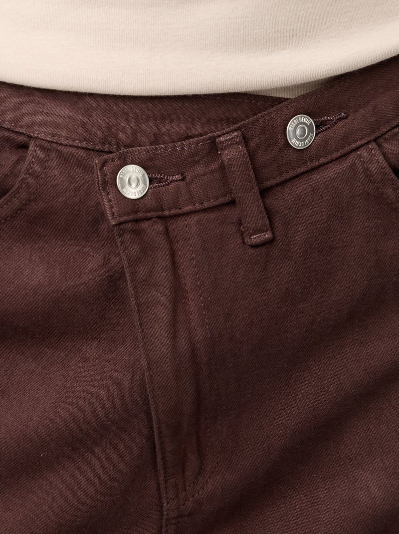 Vaquero wide con tapeta de botones descentrada Marron - Kiabi