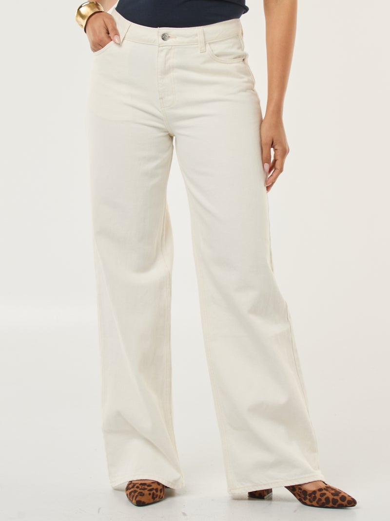 Vaquero wide leg - 30 L Blanco - Kiabi