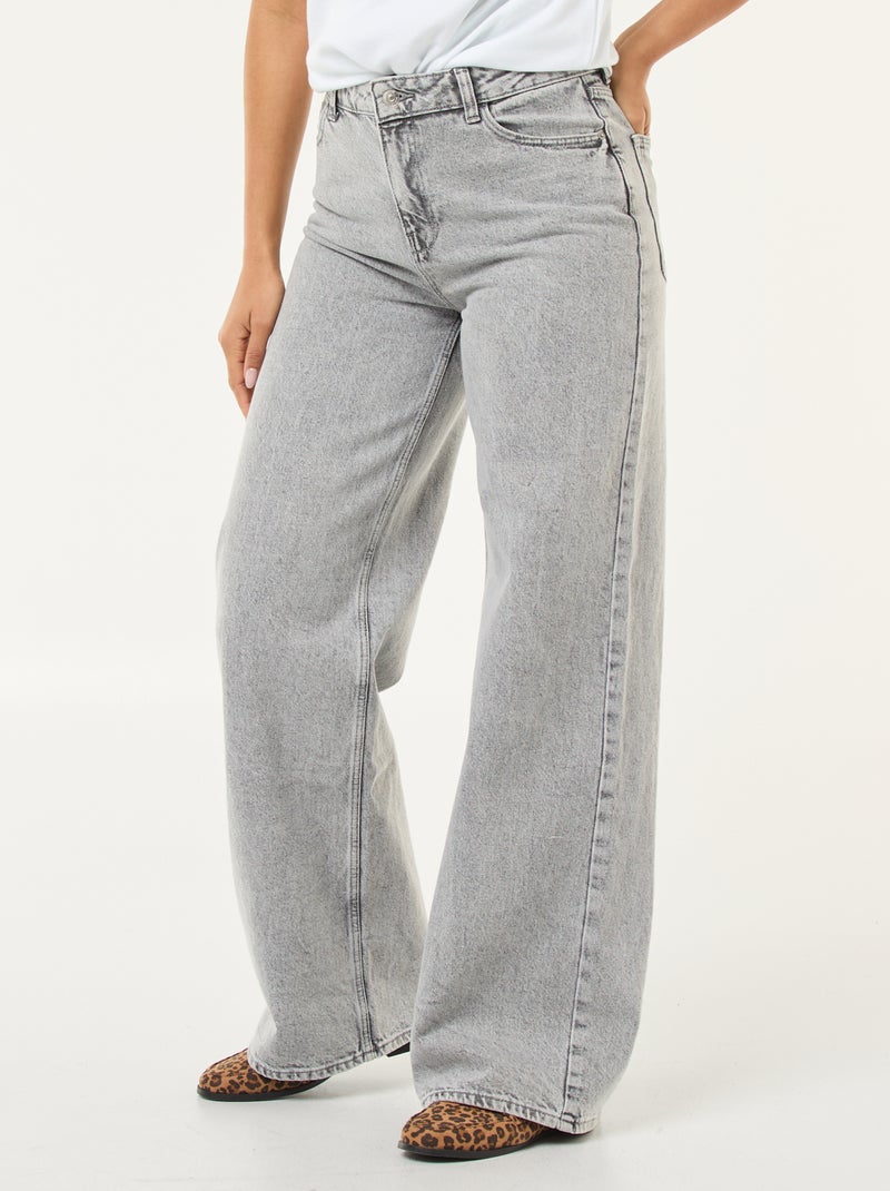 Vaquero wide leg - 30 L Gris - Kiabi