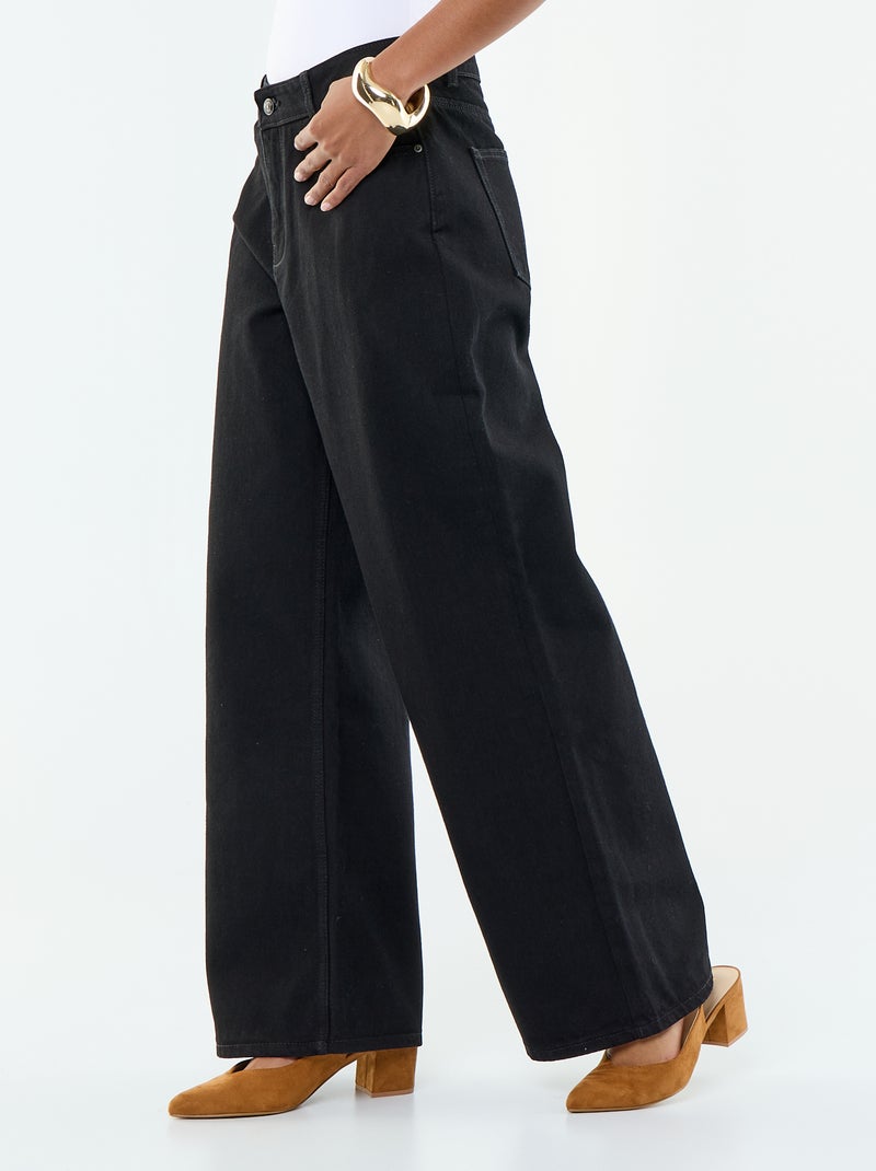 Vaquero wide leg - 30 L Negro - Kiabi