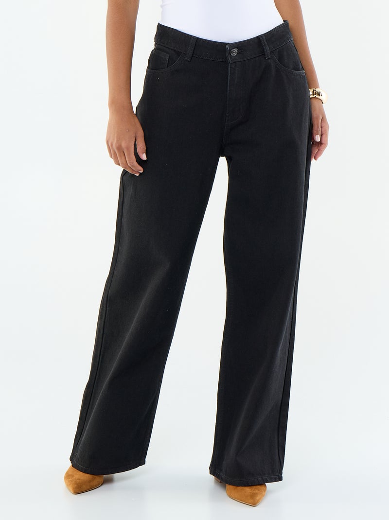 Vaquero wide leg - 30 L Negro - Kiabi
