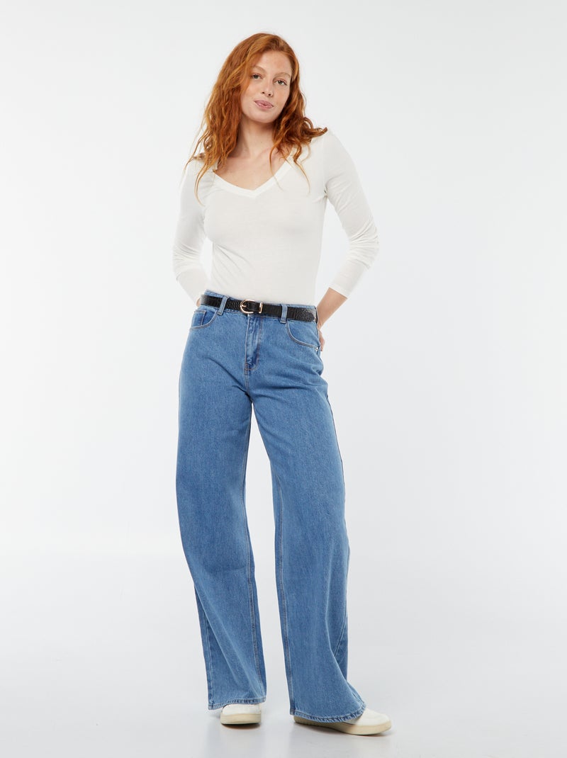 Vaquero wide leg - 32 L Azul - Kiabi