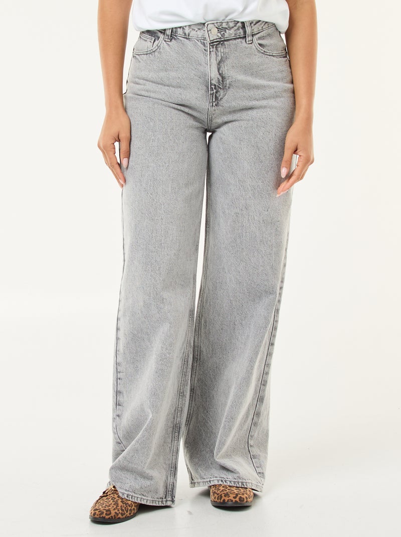 Vaquero wide leg - 32 L Gris - Kiabi