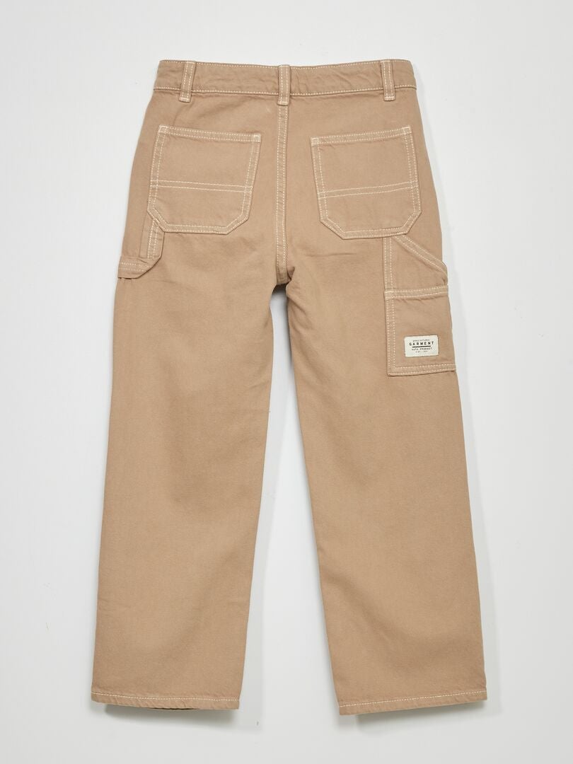 Vaquero wide-leg - corte ancho BEIGE - Kiabi