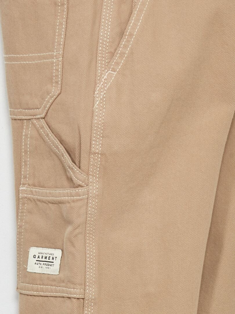 Vaquero wide-leg - corte ancho BEIGE - Kiabi