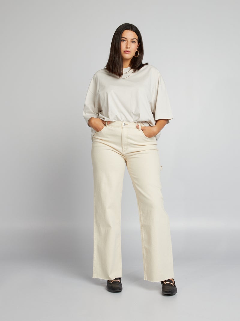 Vaquero wide leg ancho BEIGE - Kiabi