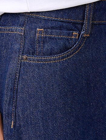 Vaquero wide leg ancho con nudos fantasía en el bajo