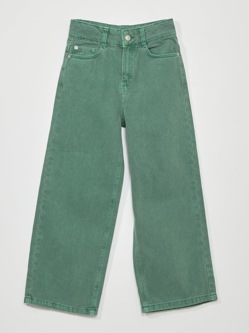 Vaquero wide-leg con 5 bolsillos Verde - Kiabi