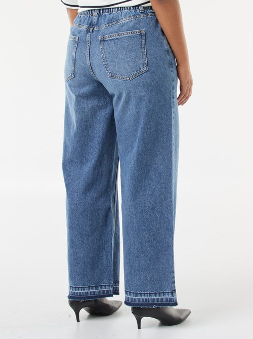 Vaquero wide leg con bajos deshilachados - Kiabi
