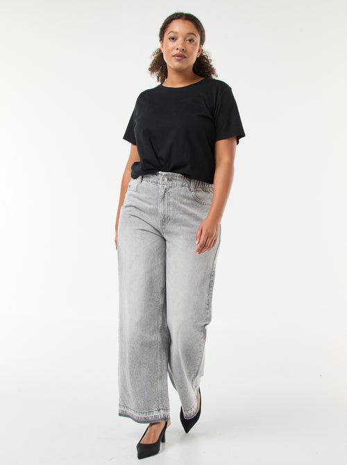 Vaquero wide leg con bajos deshilachados - Kiabi