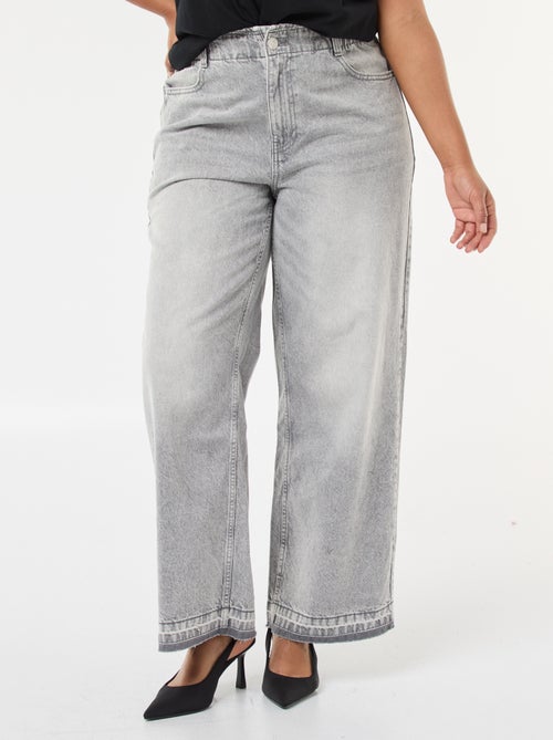 Vaquero wide leg con bajos deshilachados - Kiabi