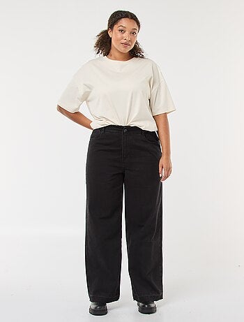 Vaquero wide leg con bajos deshilachados