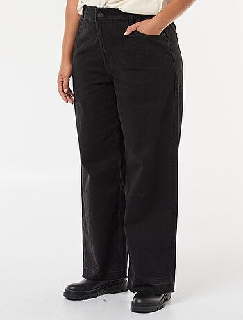 Vaquero wide leg con bajos deshilachados