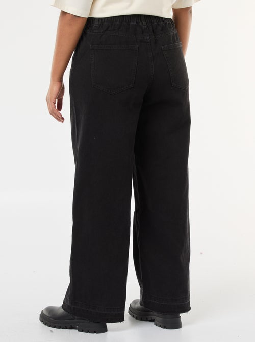 Vaquero wide leg con bajos deshilachados - Kiabi