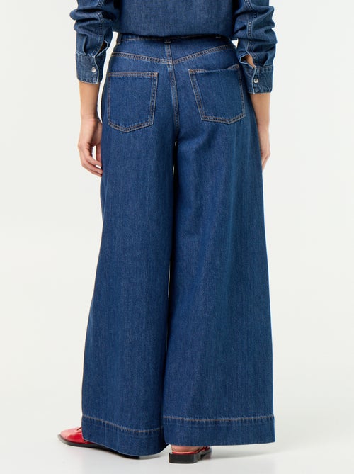 Vaquero wide leg con bolsillos recortados - Kiabi Vaquero wide leg con bolsillos recortados - Kiabi