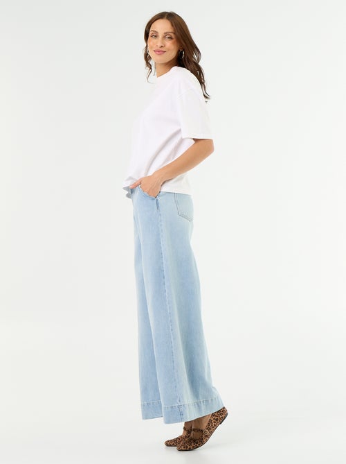 Vaquero wide leg con bolsillos recortados - Kiabi Vaquero wide leg con bolsillos recortados - Kiabi