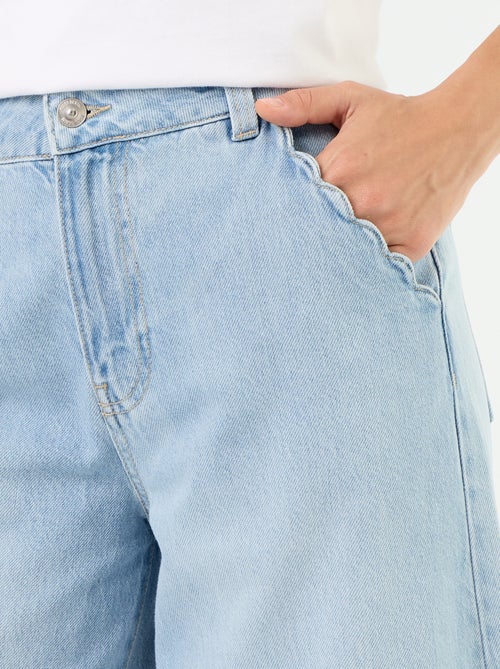 Vaquero wide leg con bolsillos recortados - Kiabi Vaquero wide leg con bolsillos recortados - Kiabi