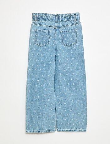 Vaquero wide leg con cintura elástica