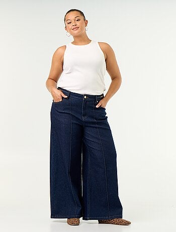 Vaquero wide leg con detalles dorados