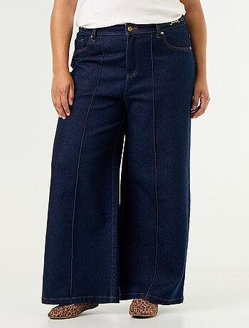 Vaquero wide leg con detalles dorados