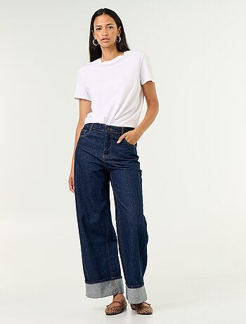 Vaquero wide leg con dobladillo