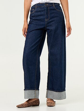Vaquero wide leg con dobladillo