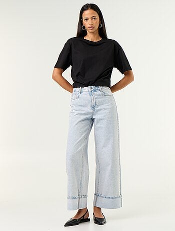 Vaquero wide leg con dobladillo