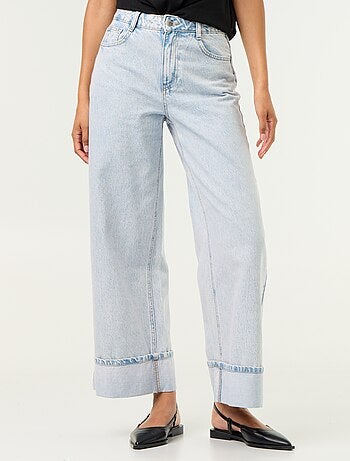 Vaquero wide leg con dobladillo