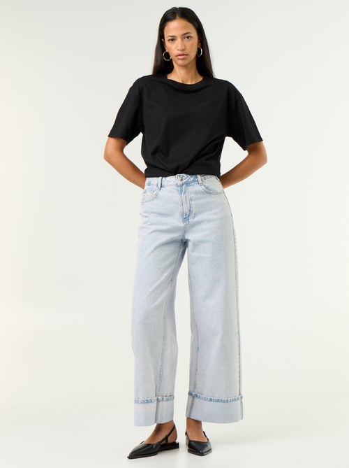 Vaquero wide leg con dobladillo - Kiabi