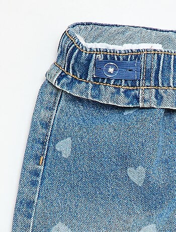 Vaquero wide leg con estampado fantasía