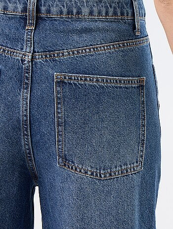 Vaquero wide leg / corte ancho con botones a presión decorativos en los laterales