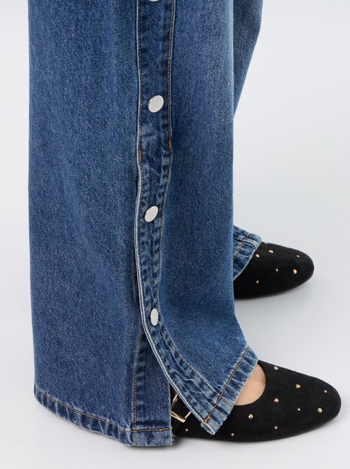Vaquero wide leg / corte ancho con botones a presión decorativos en los laterales - Kiabi