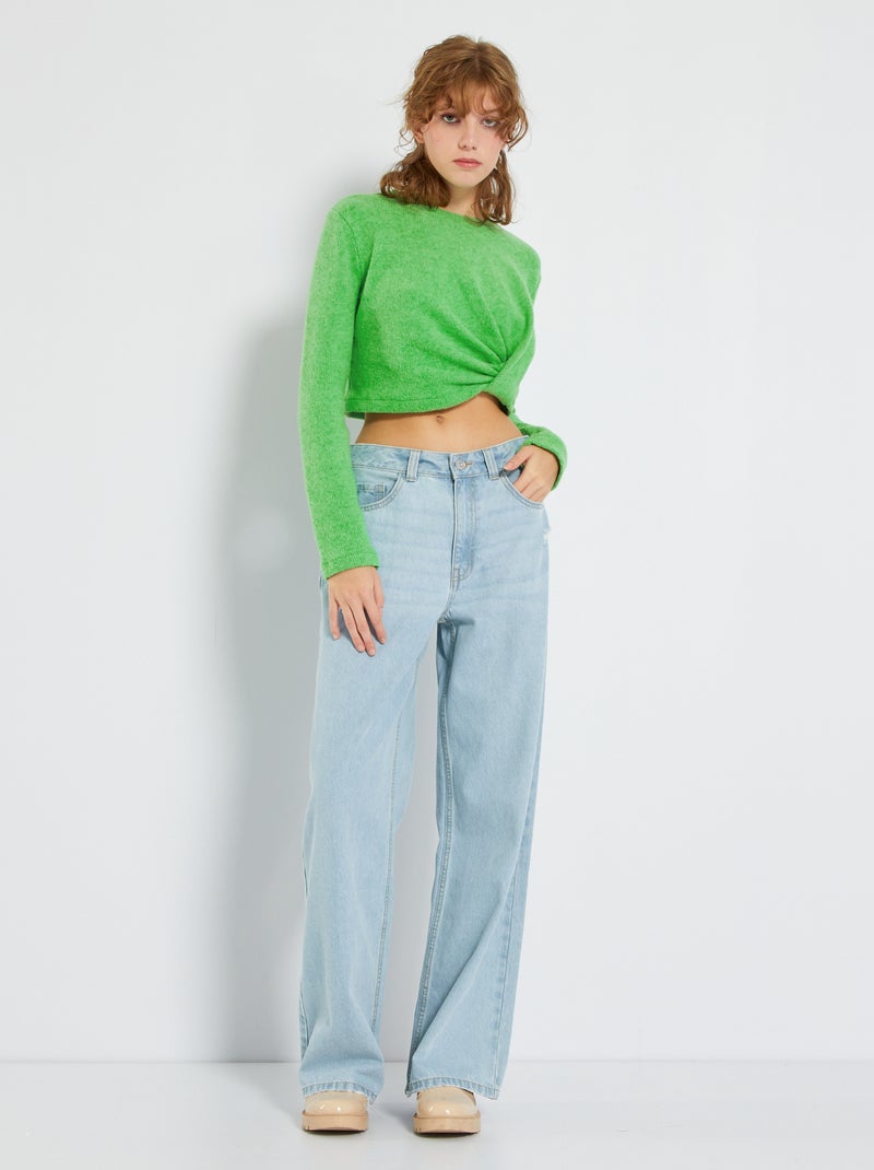 Vaquero wide leg de talle alto Azul - Kiabi