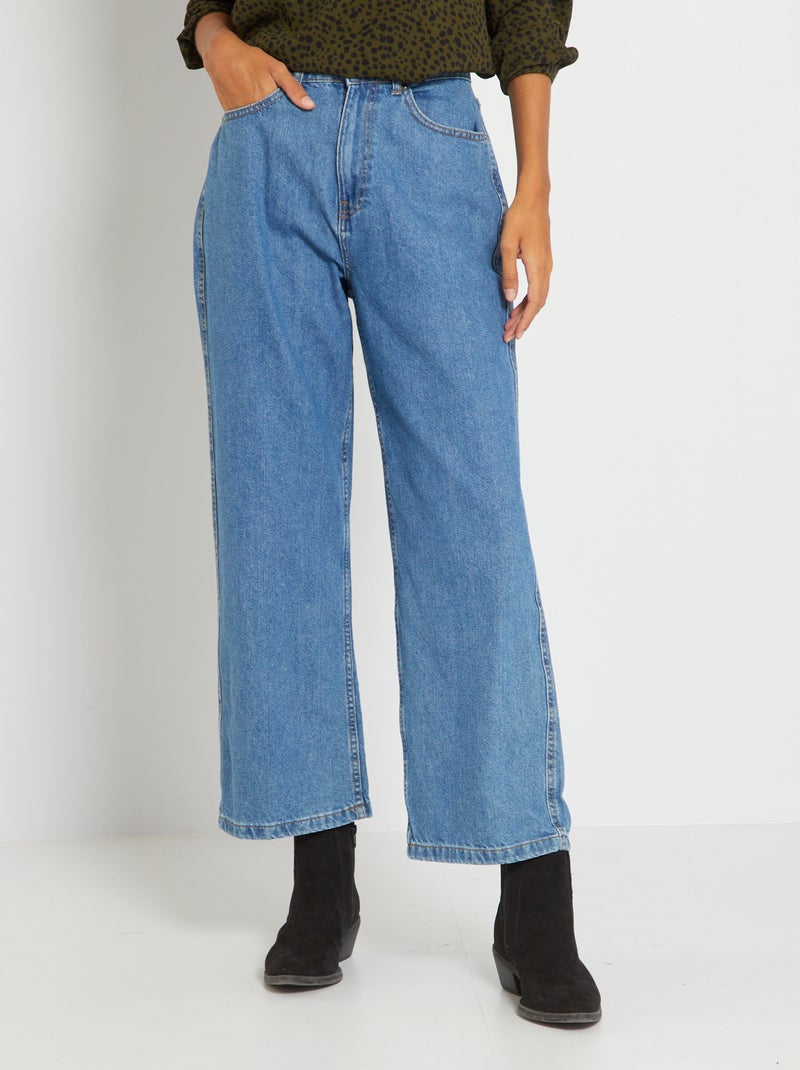 Vaquero wide leg de talle alto AZUL - Kiabi