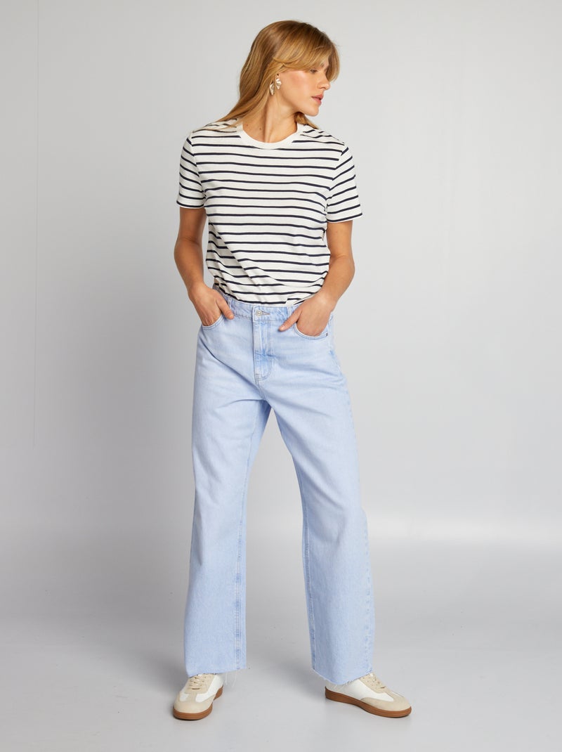 Vaquero wide leg de tiro alto AZUL - Kiabi