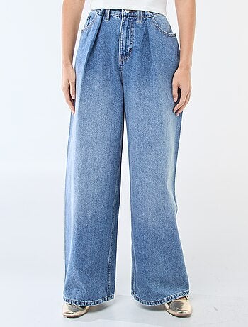 Vaquero wide leg de tiro alto