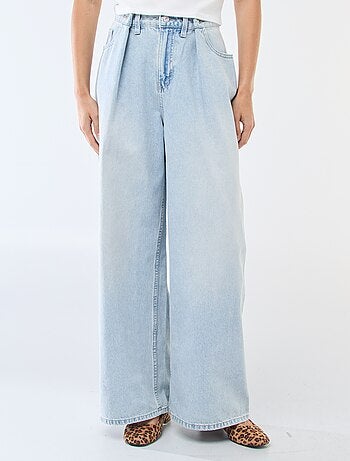 Vaquero wide leg de tiro alto