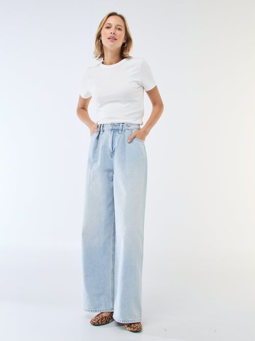 Vaquero wide leg de tiro alto - Kiabi