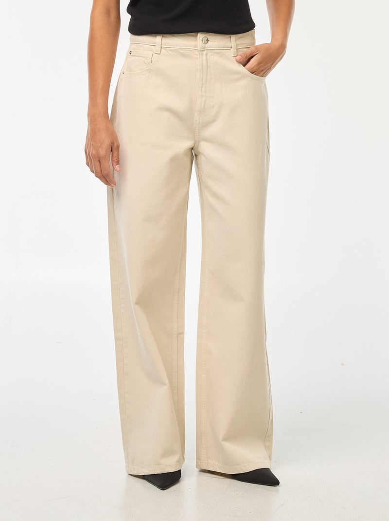 Vaquero wide leg de tiro alto Blanco - Kiabi