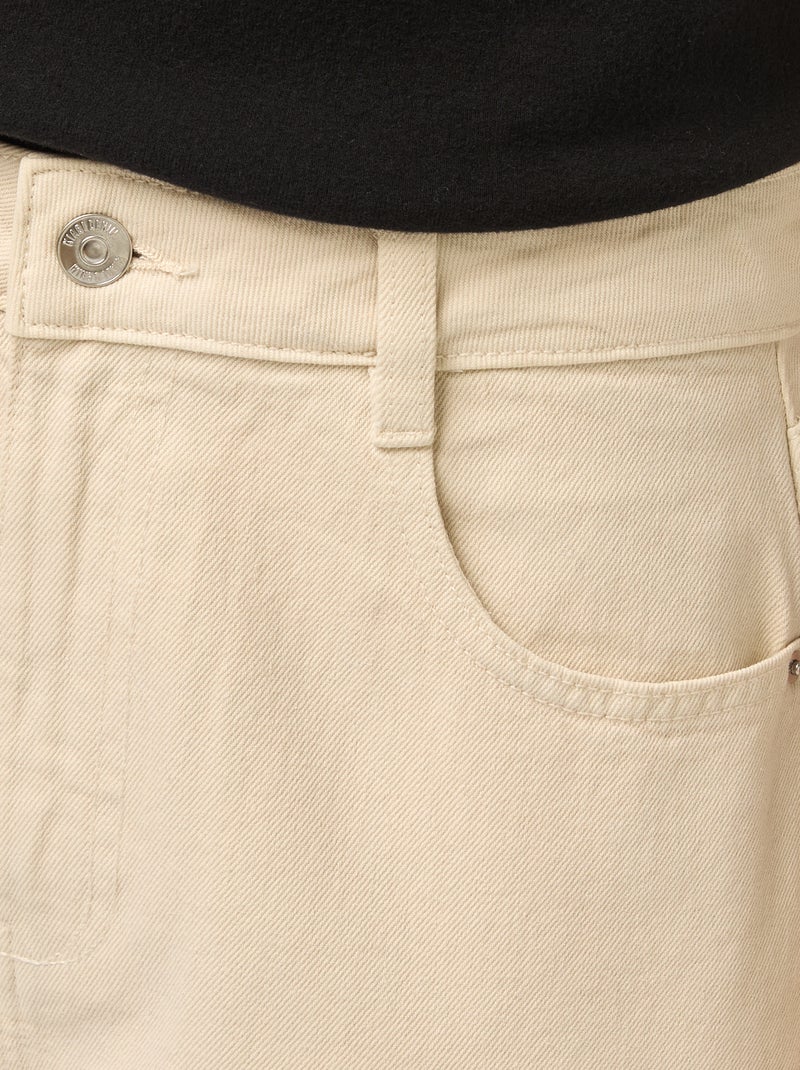 Vaquero wide leg de tiro alto Blanco - Kiabi