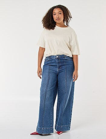 Vaquero wide leg de tiro alto con pinzas delanteras
