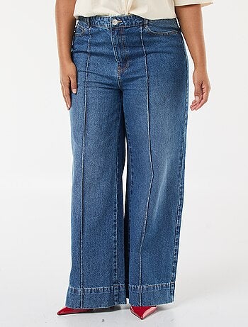 Vaquero wide leg de tiro alto con pinzas delanteras
