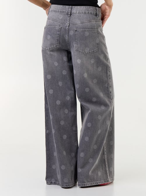 Vaquero wide leg de tiro alto de lunares - Kiabi Vaquero wide leg de tiro alto de lunares - Kiabi