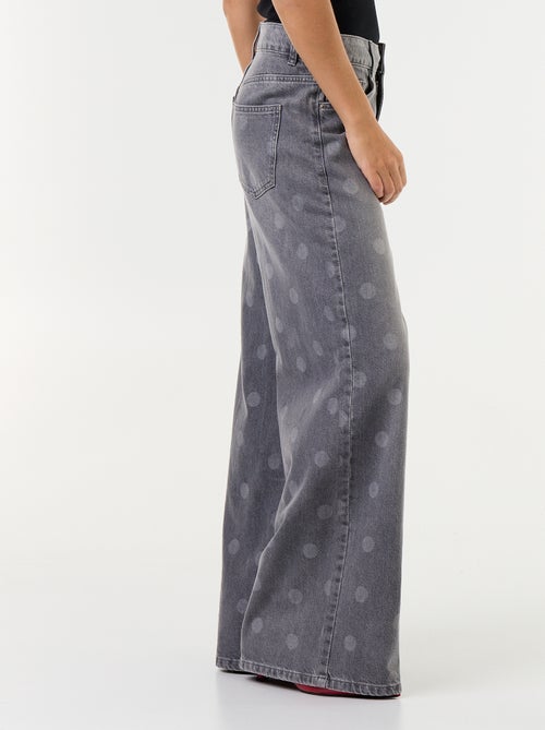 Vaquero wide leg de tiro alto de lunares - Kiabi Vaquero wide leg de tiro alto de lunares - Kiabi
