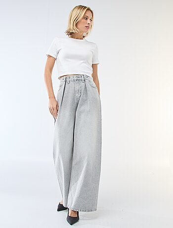 Vaquero wide leg de tiro alto