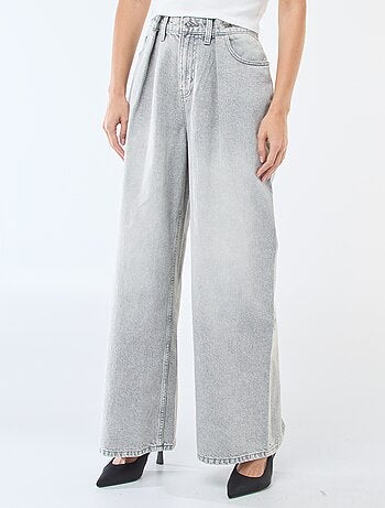 Vaquero wide leg de tiro alto
