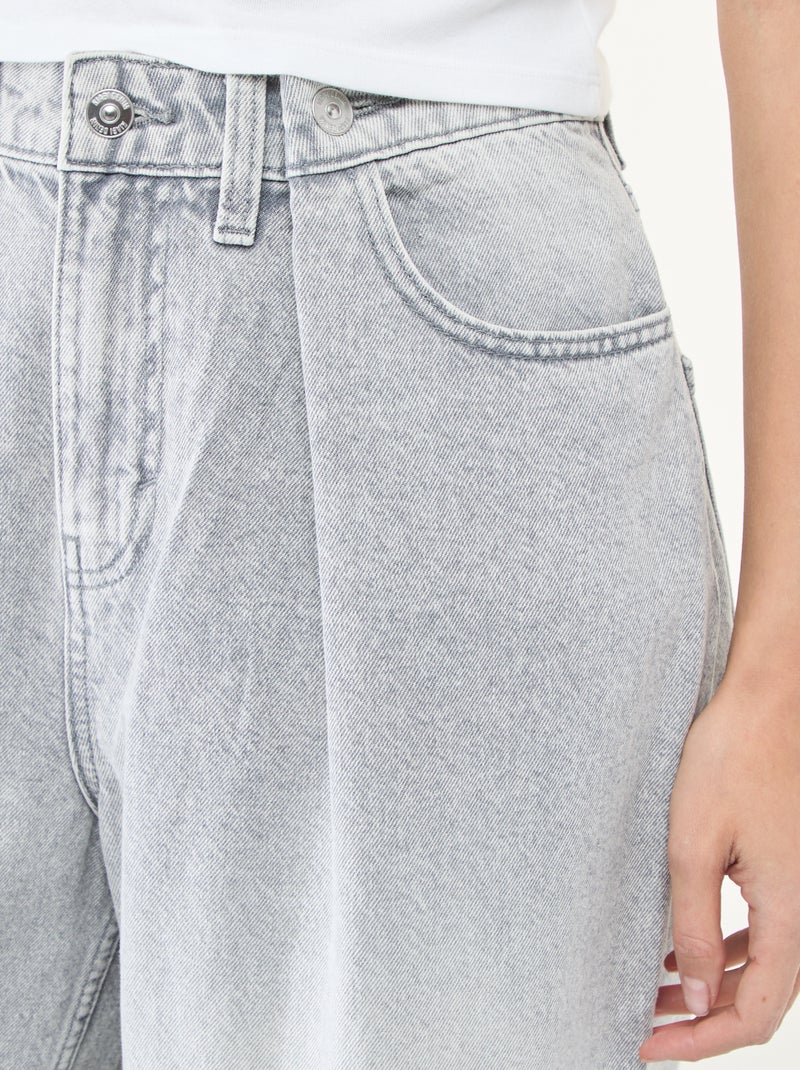 Vaquero wide leg de tiro alto Gris - Kiabi