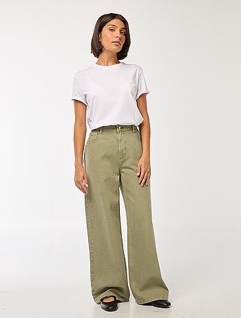 Vaquero wide leg de tiro alto